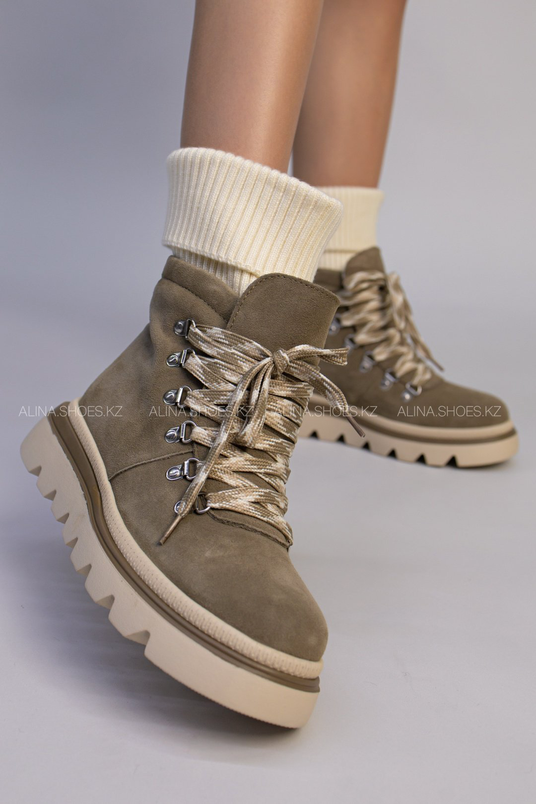 Ботинки alinashoes хаки купить,NaN