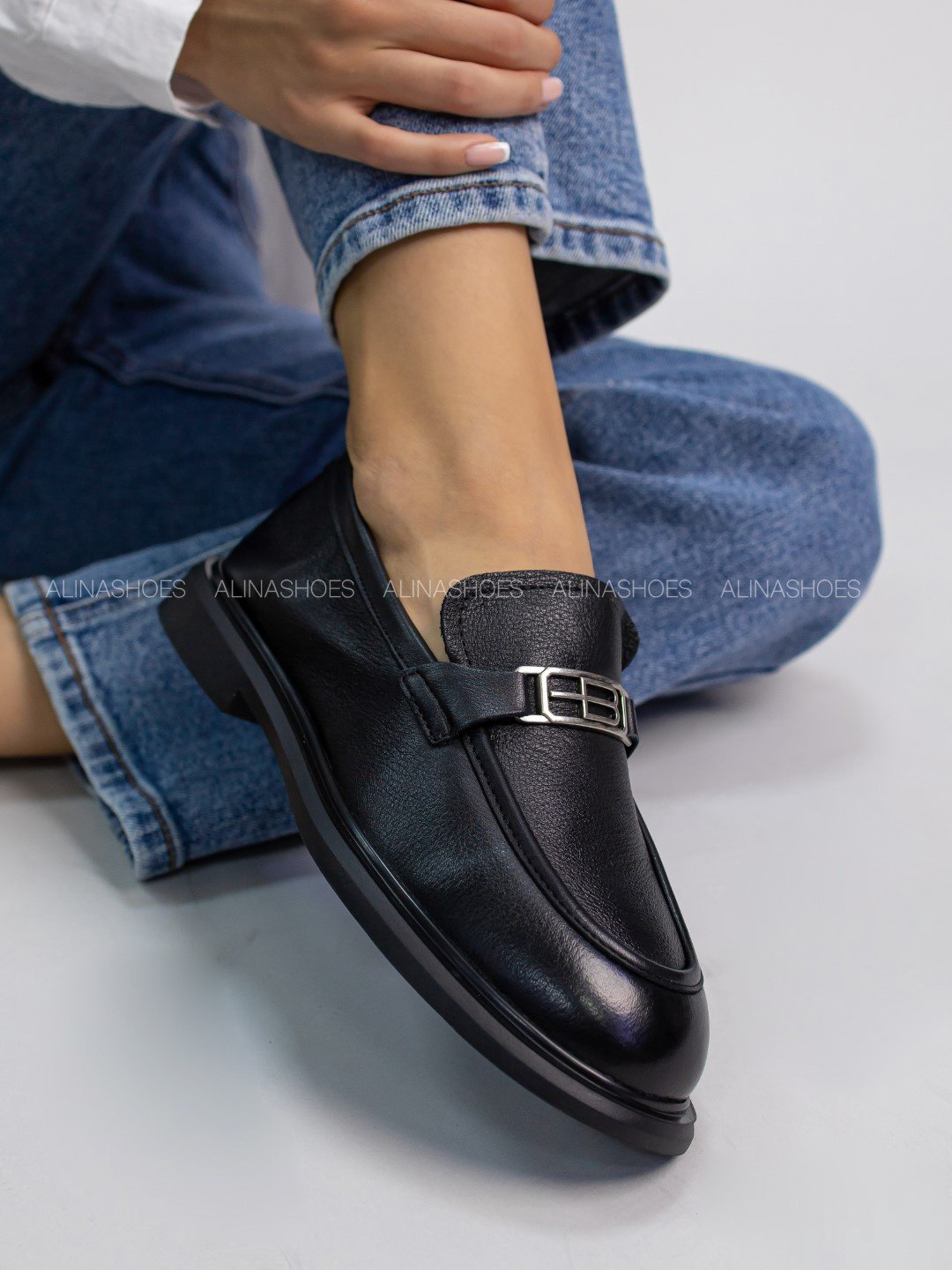 Лоферы alinashoes black 40 купить,NaN