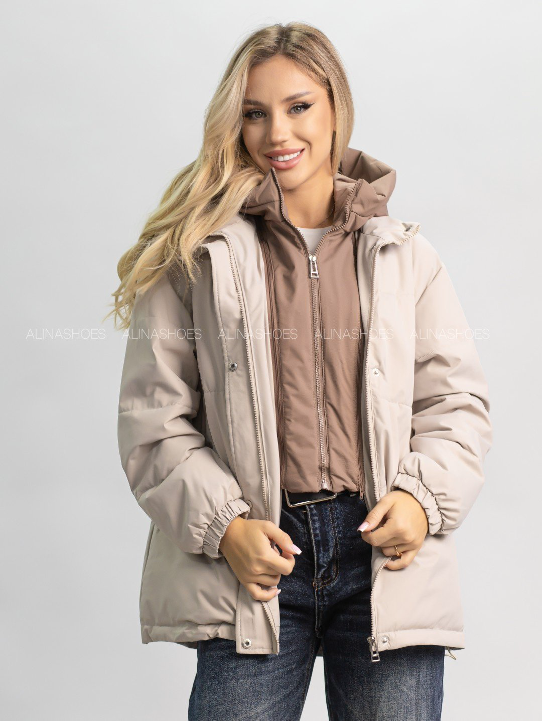 Демисезонная куртка alinashoes светло-бежевый купить,NaN