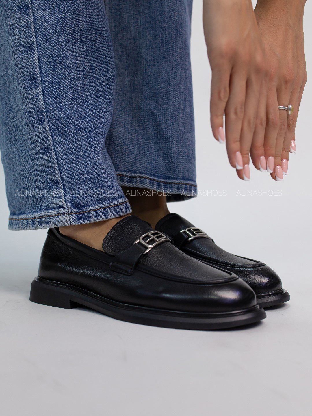 Лоферы alinashoes black 40 купить,NaN