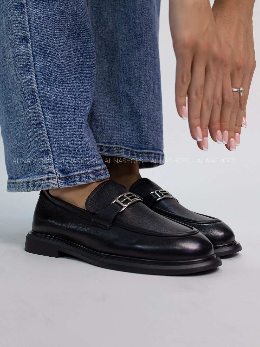 Лоферы alinashoes black 40 купить,NaN