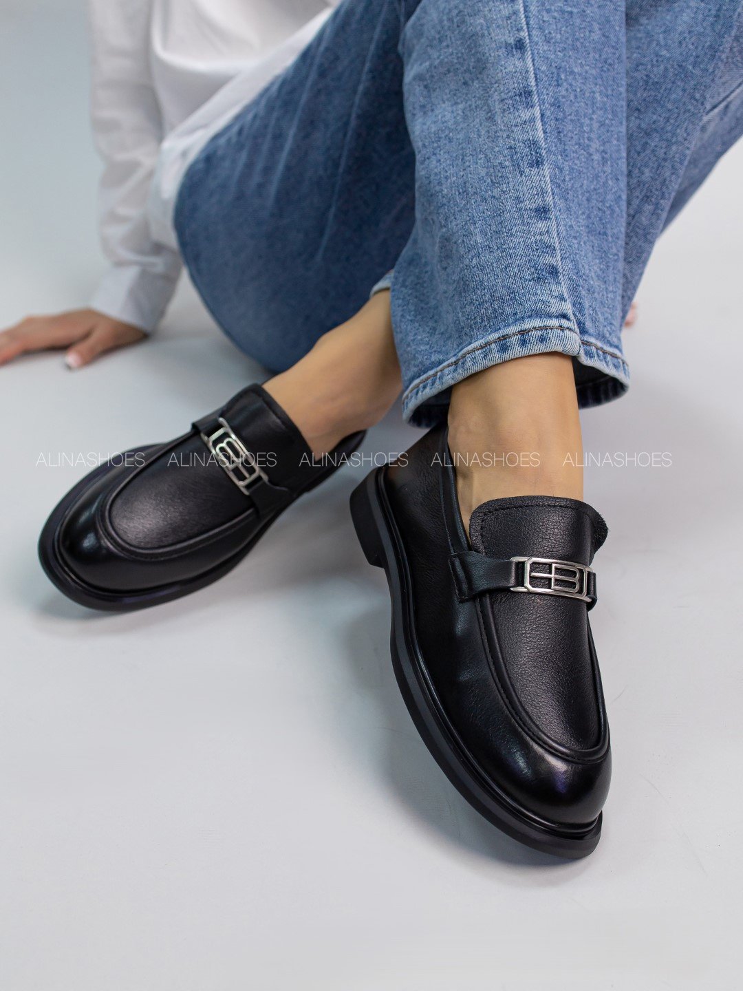 Лоферы alinashoes black 40 купить,NaN