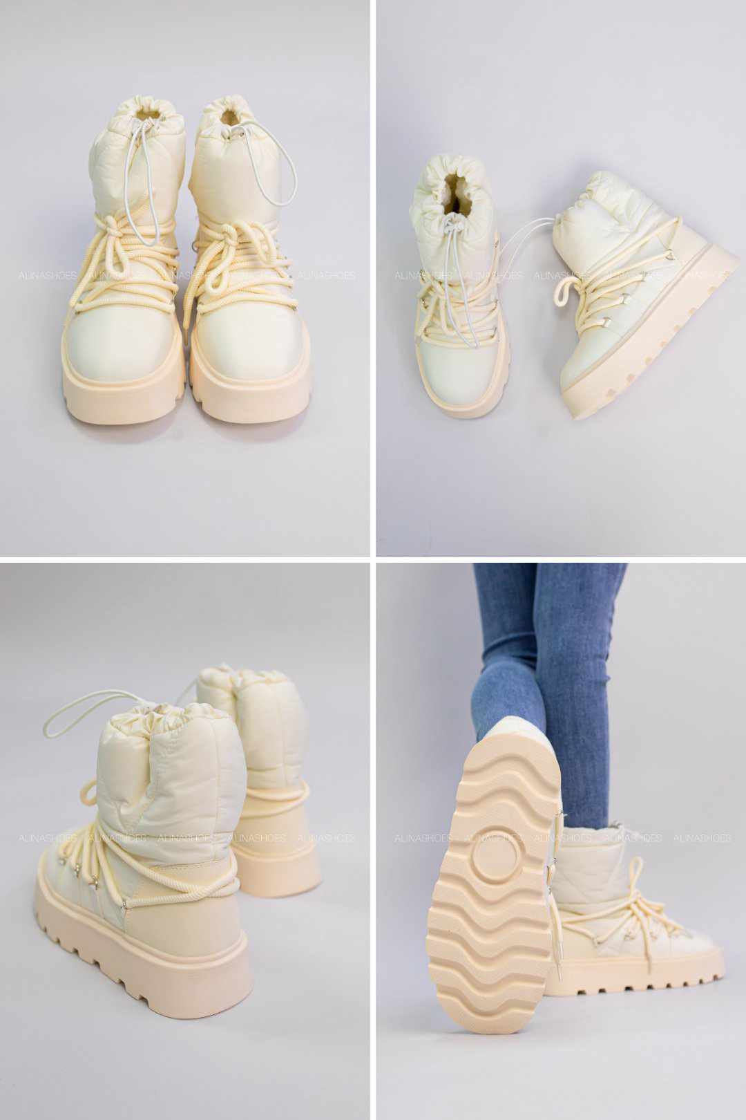 Дутики alinashoes бежевый купить,NaN