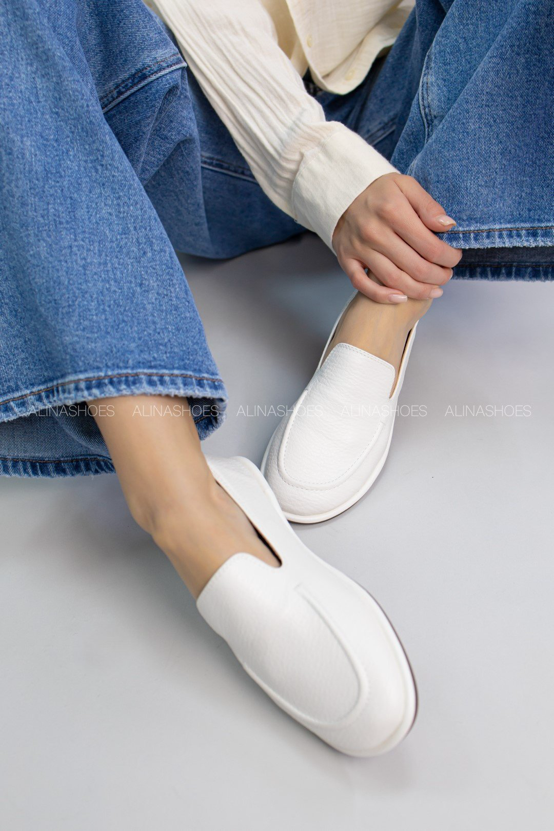 Мокасины alinashoes белый купить,NaN