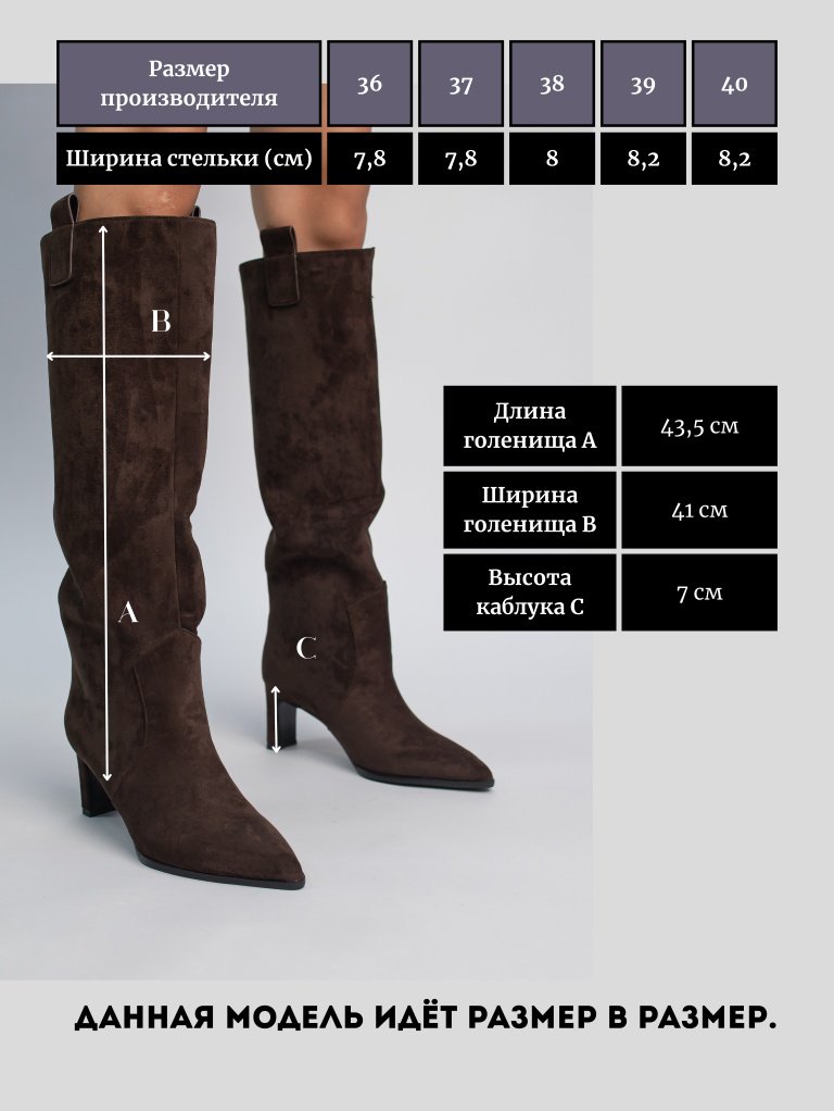 Сапоги alinashoes brown 36 купить,NaN