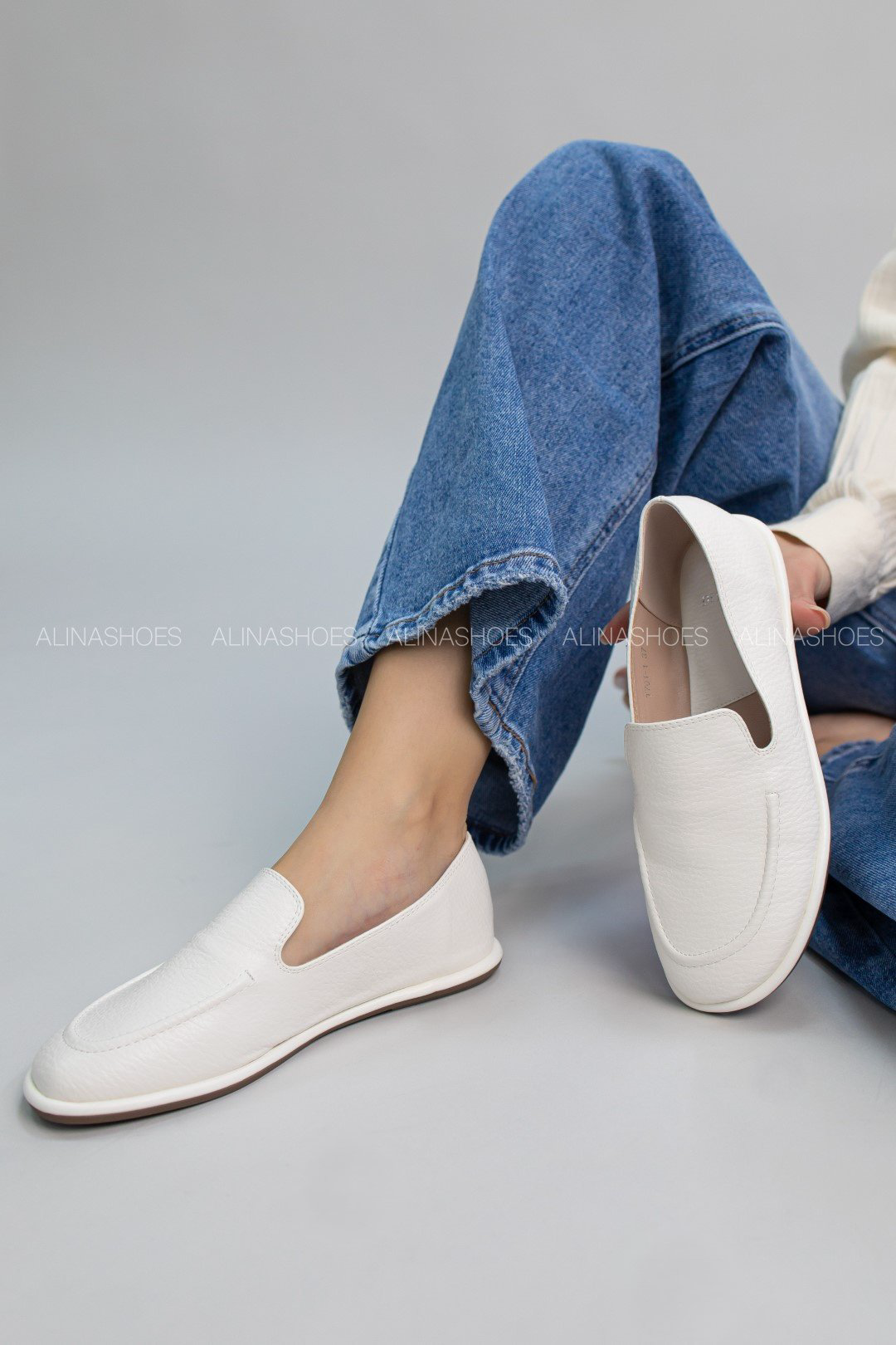 Мокасины alinashoes белый купить,NaN