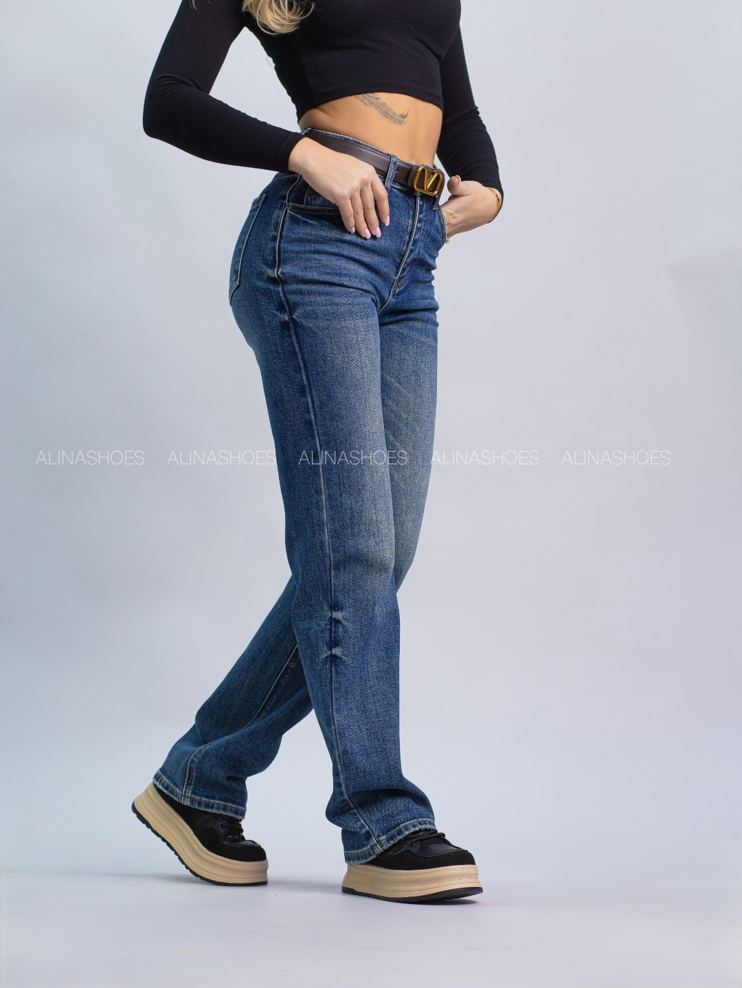 Джинсы прямые alinashoes синий купить,NaN