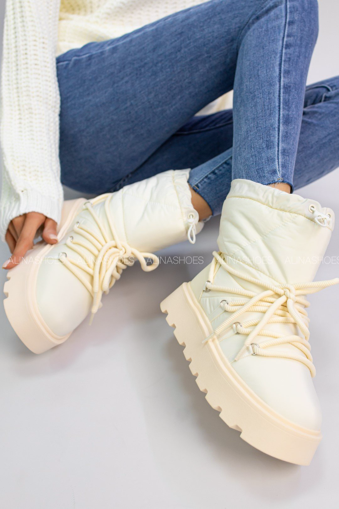 Дутики alinashoes бежевый купить,NaN