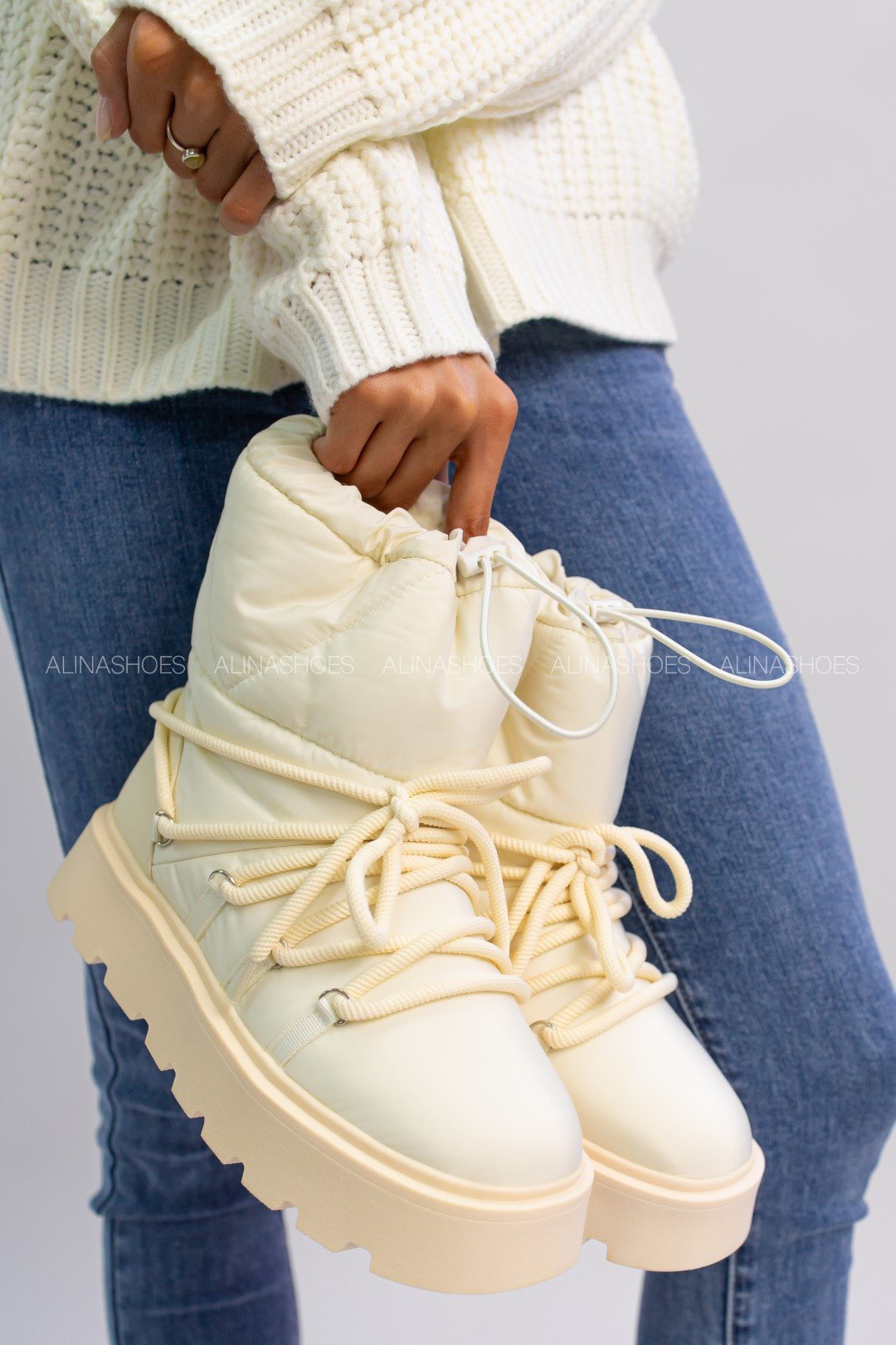 Дутики alinashoes бежевый купить,NaN