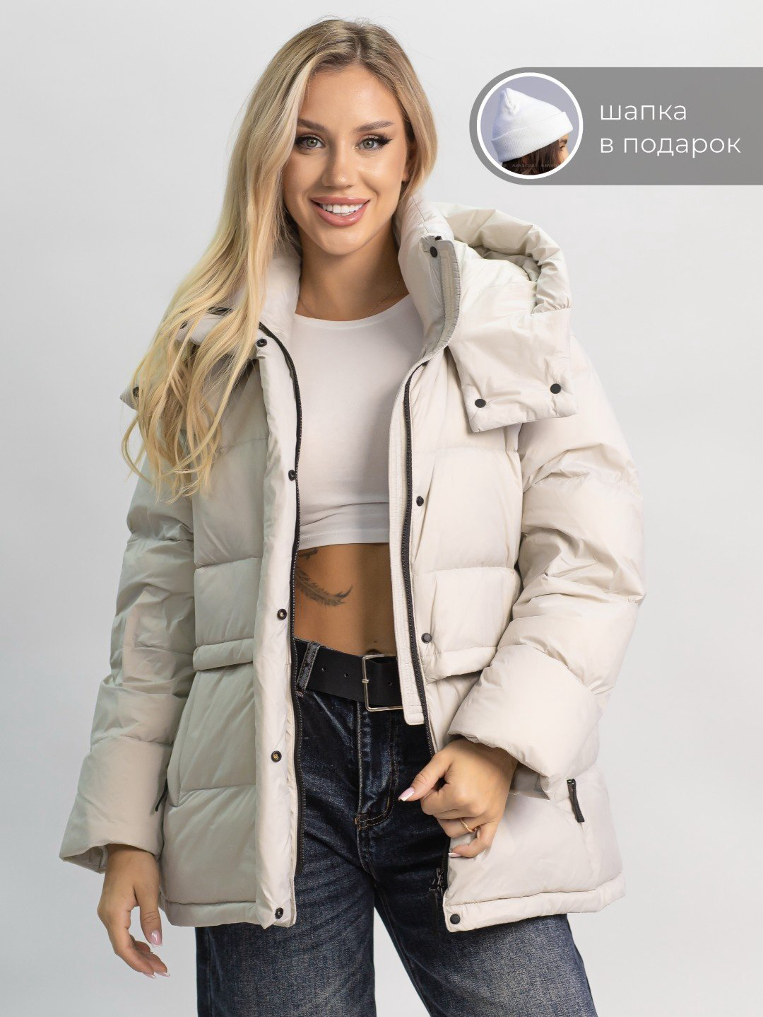 Пуховик alinashoes серый купить,NaN