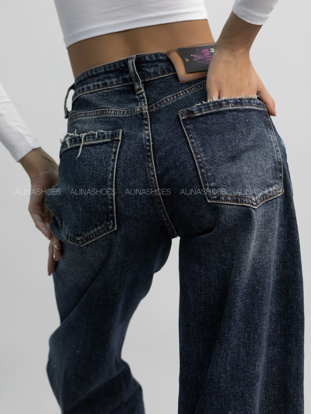 Джинсы прямые alinashoes синий купить,NaN