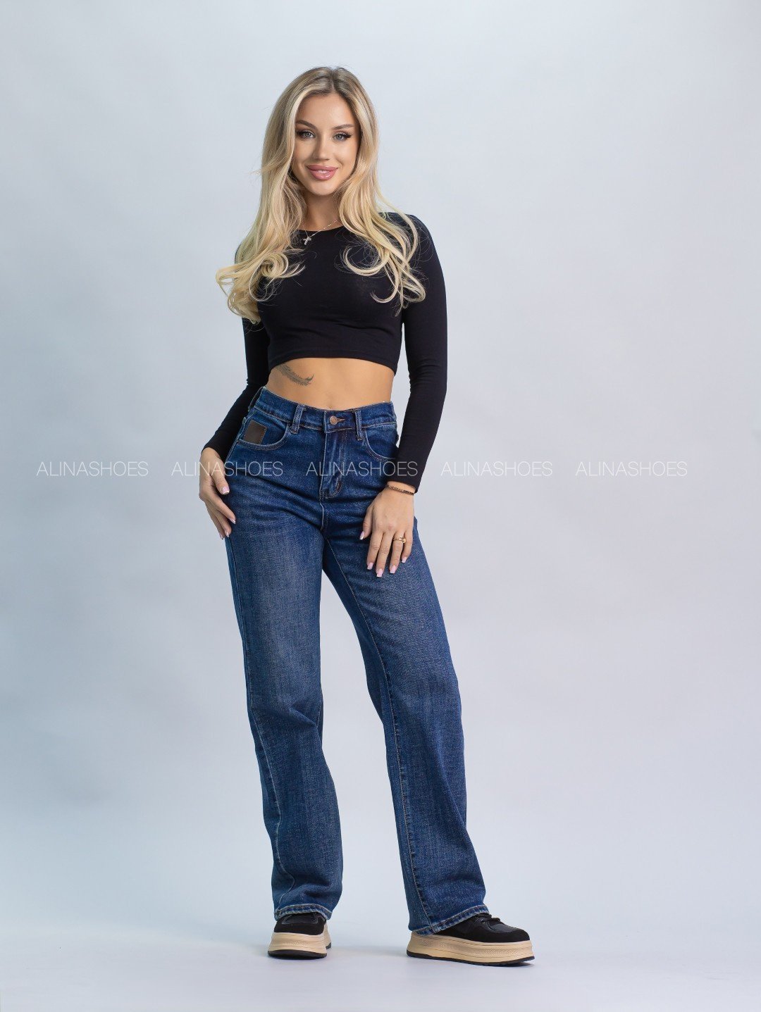 Джинсы прямые alinashoes синий купить,NaN