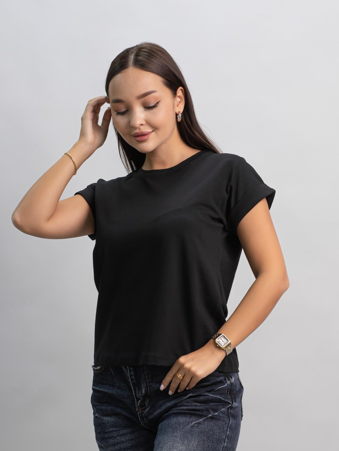 Футболка alinashoes без принта черная one size купить,NaN
