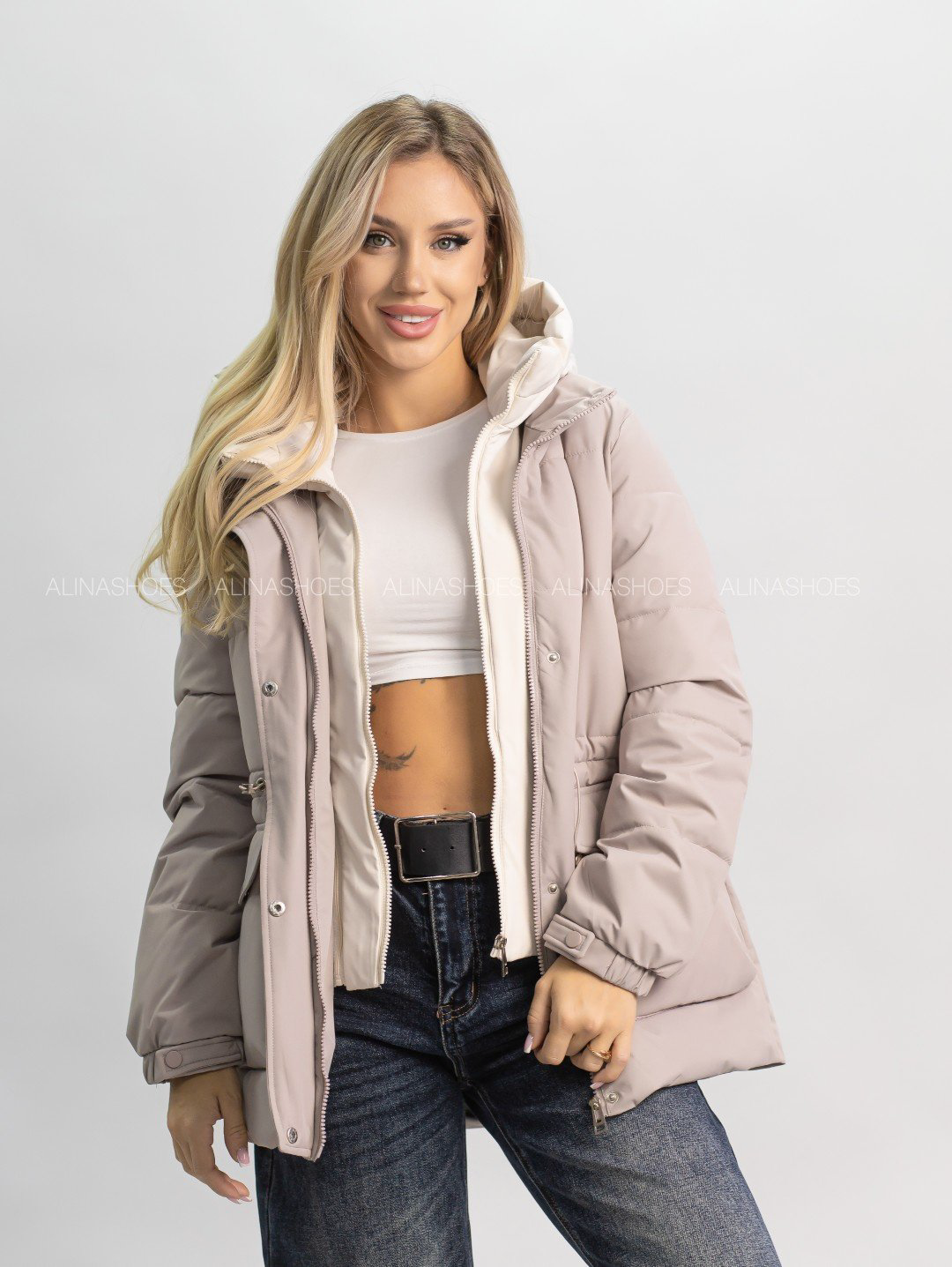 Демисезонная куртка alinashoes темно-бежевый купить,NaN