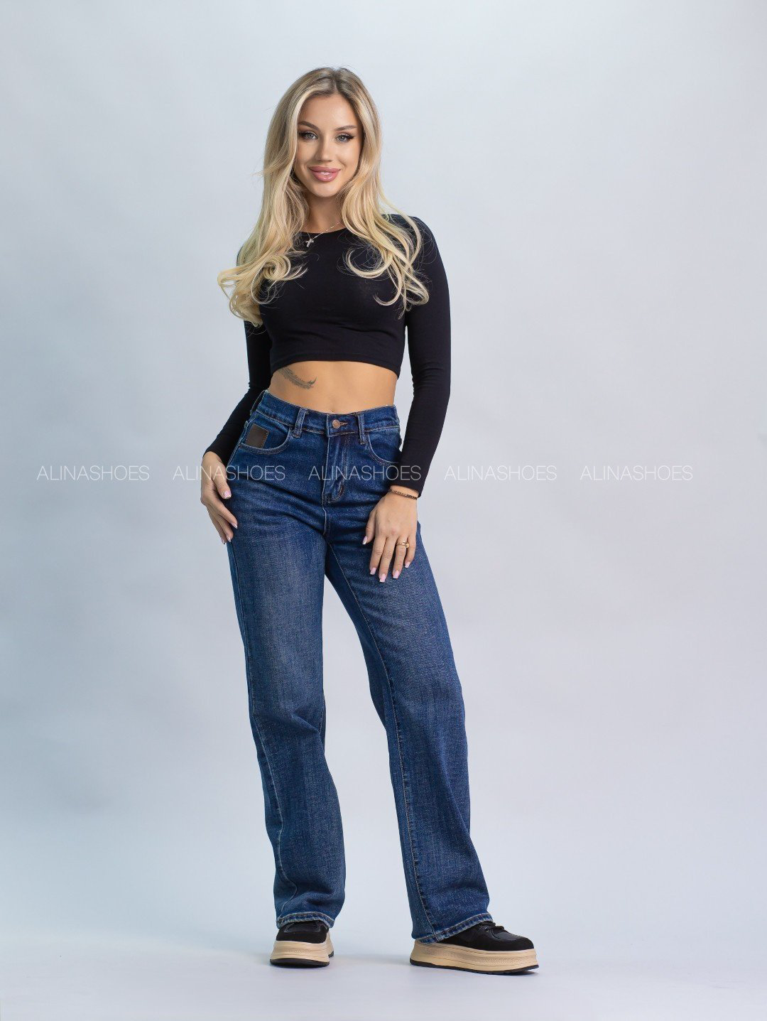 Джинсы прямые alinashoes синий купить,NaN