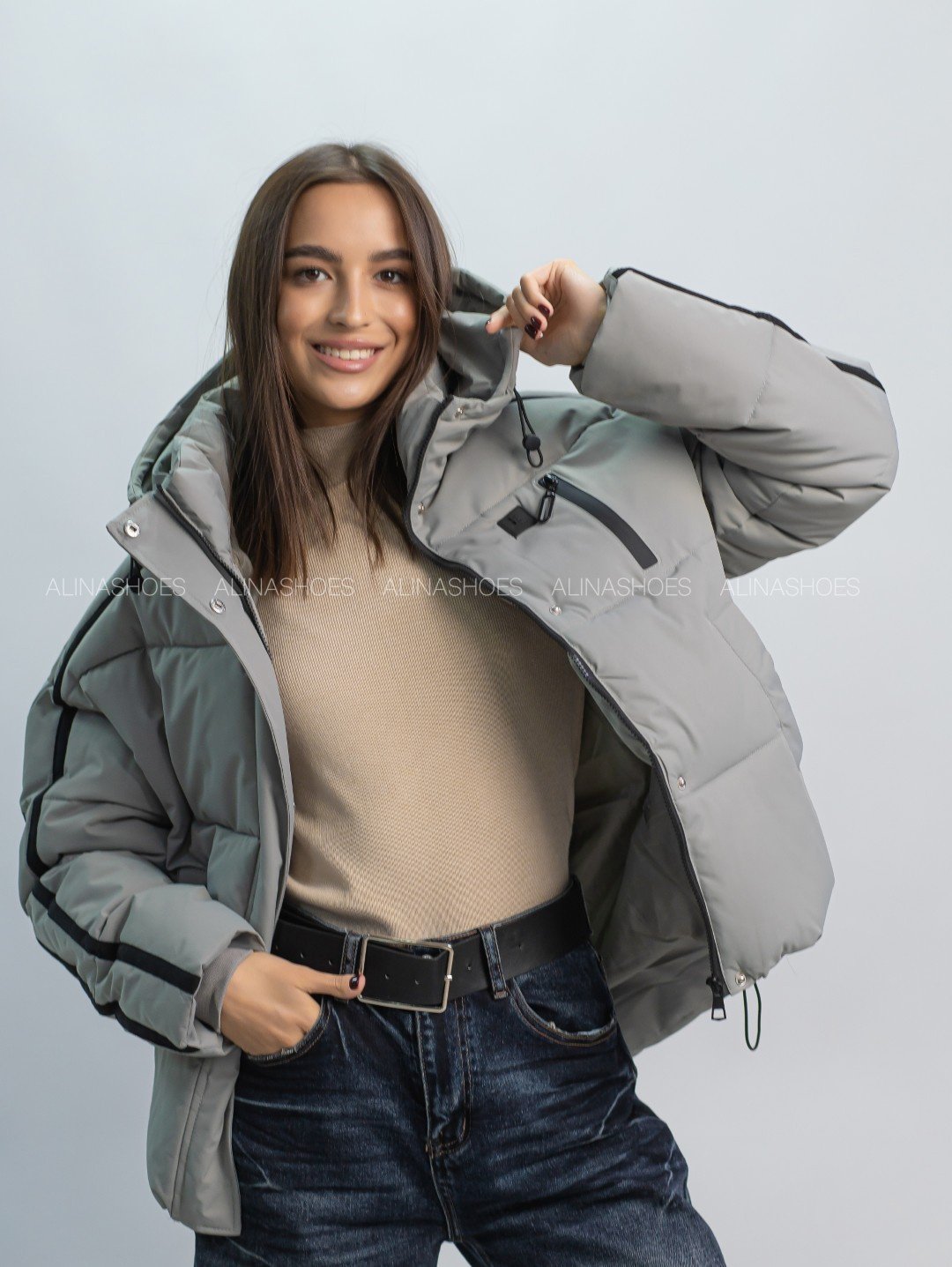 Зимняя куртка alinashoes серый купить,NaN
