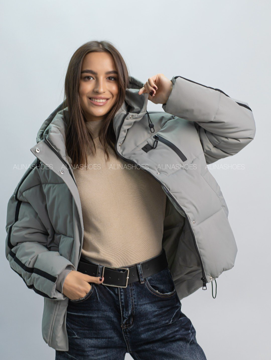 Зимняя куртка alinashoes серый купить,NaN