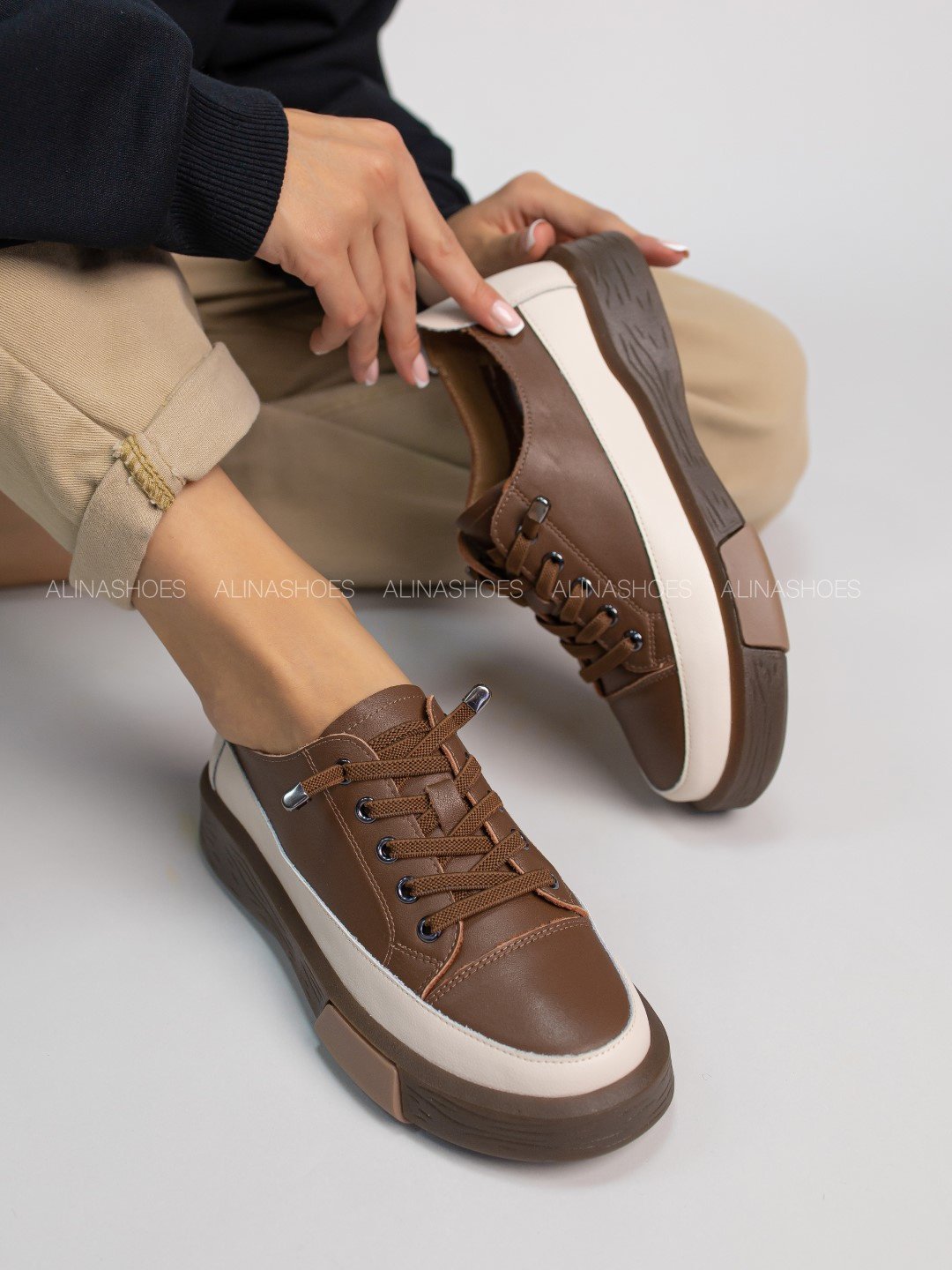 Кеды alinashoes кеды коричневый купить,NaN