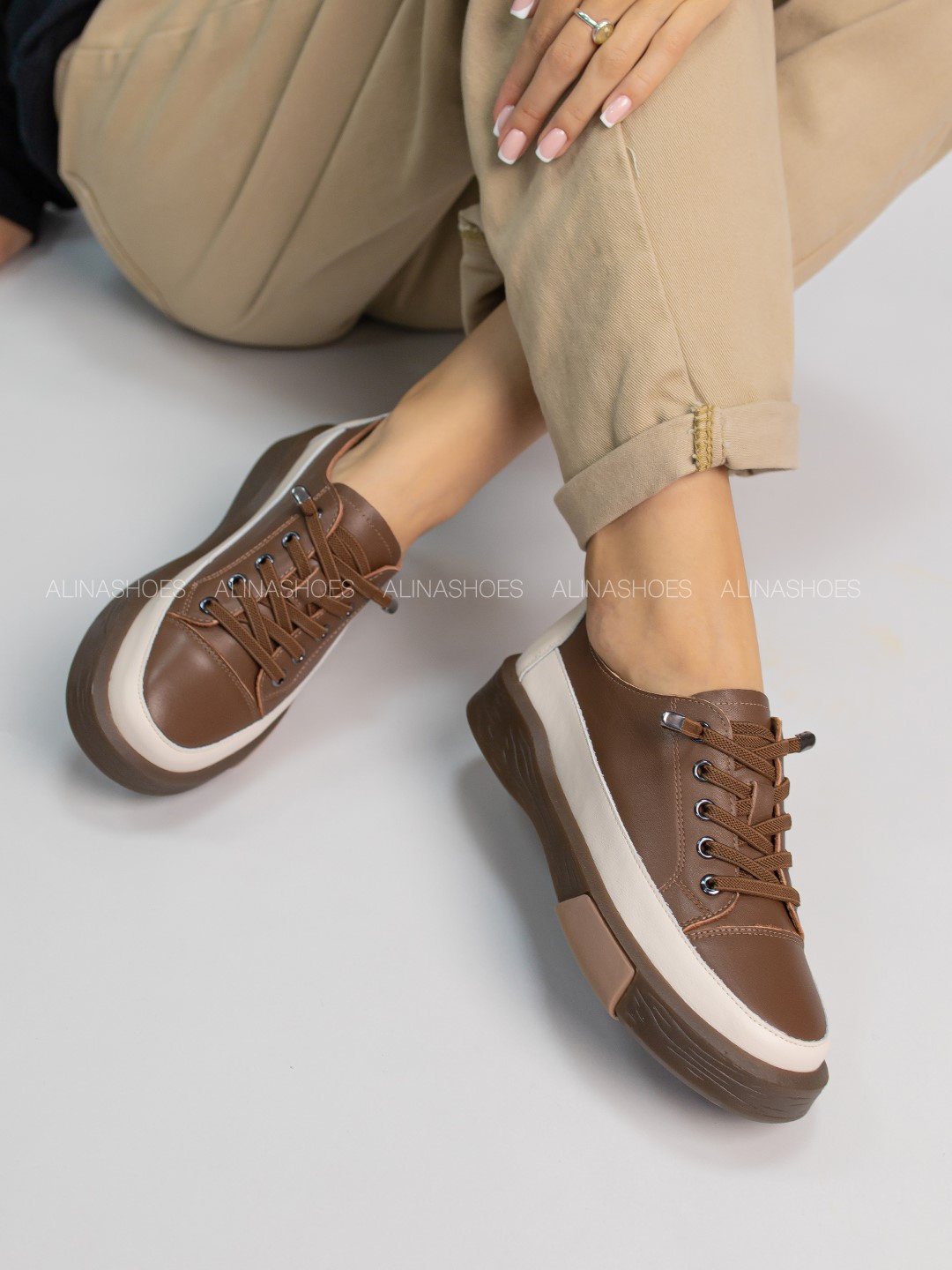 Кеды alinashoes кеды коричневый купить,NaN