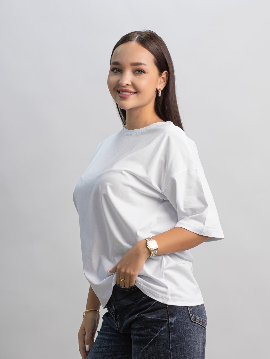 Футболка alinashoes без принта белая one size