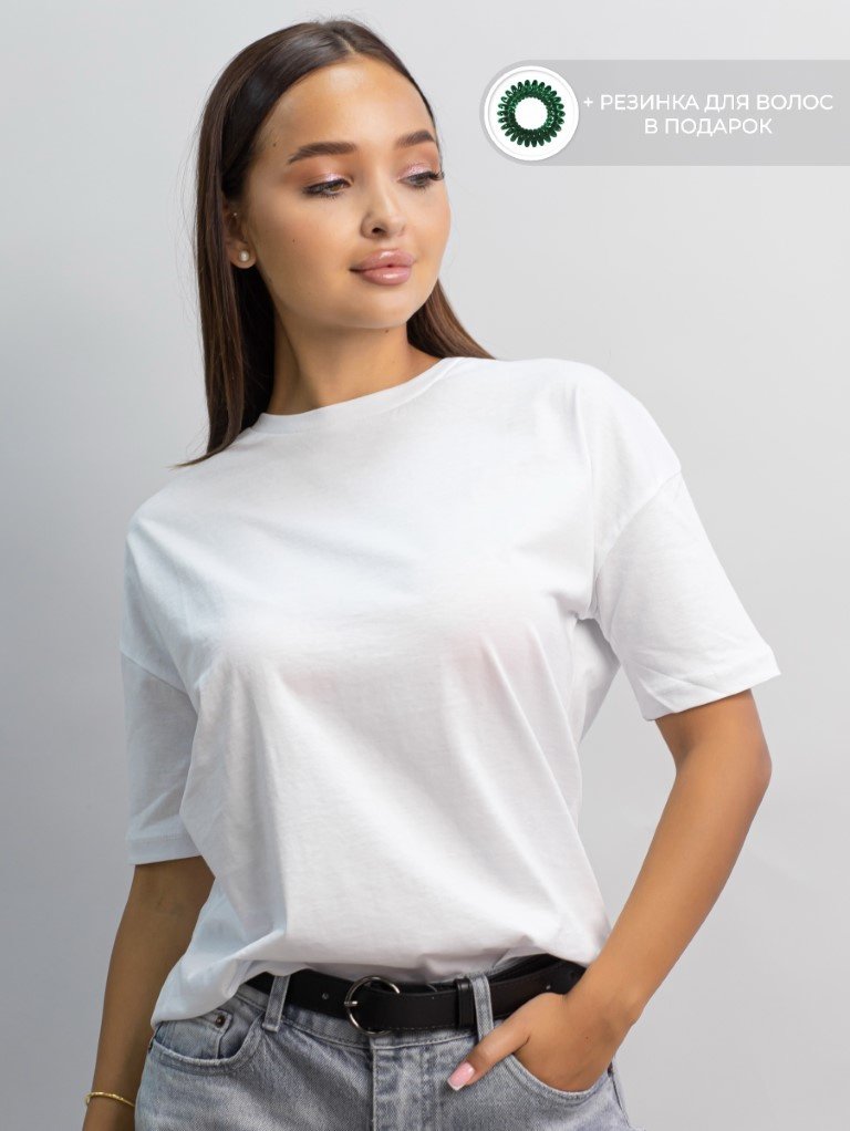 Футболка alinashoes без принта белая L