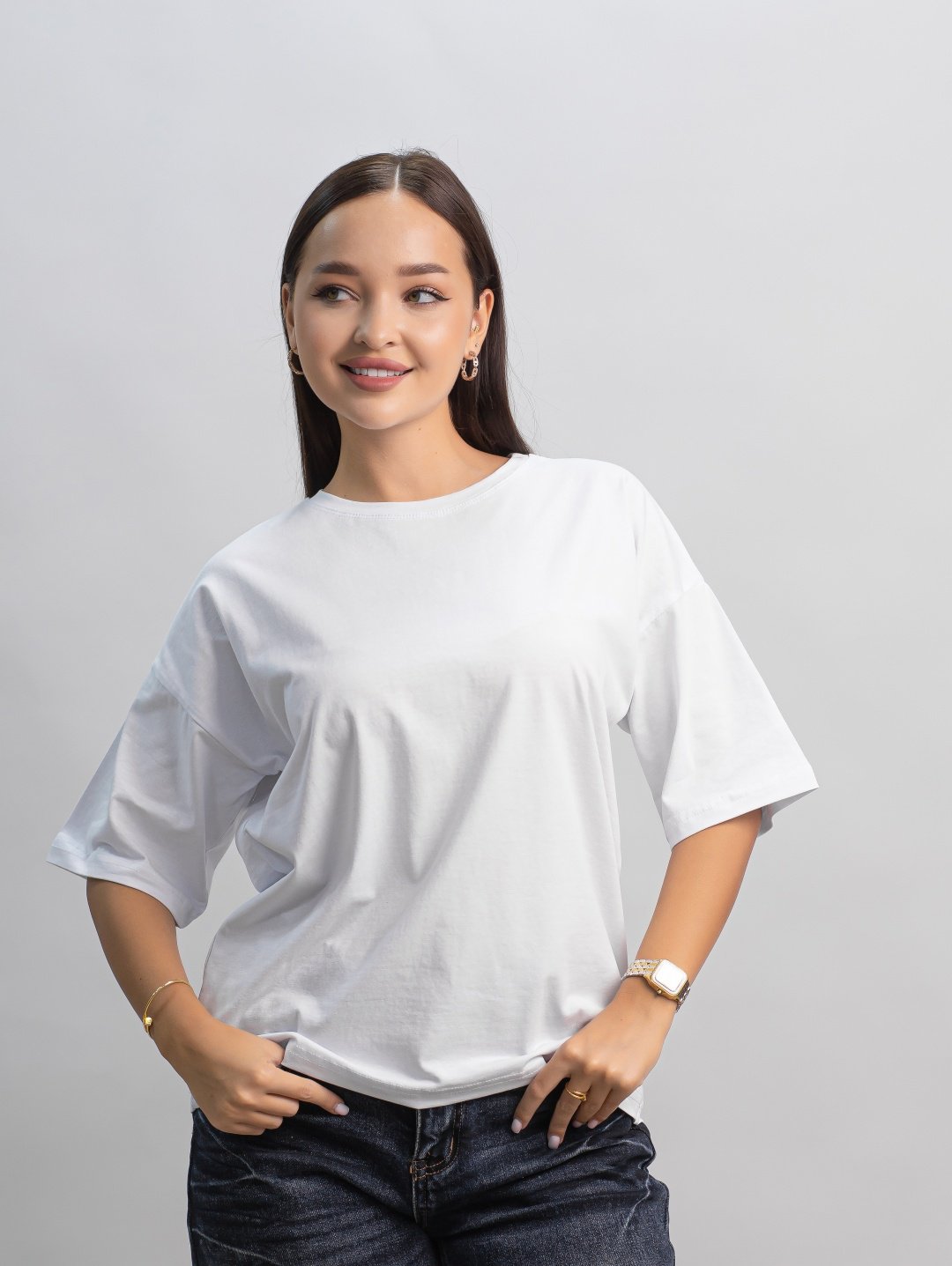 Футболка alinashoes без принта белая one size