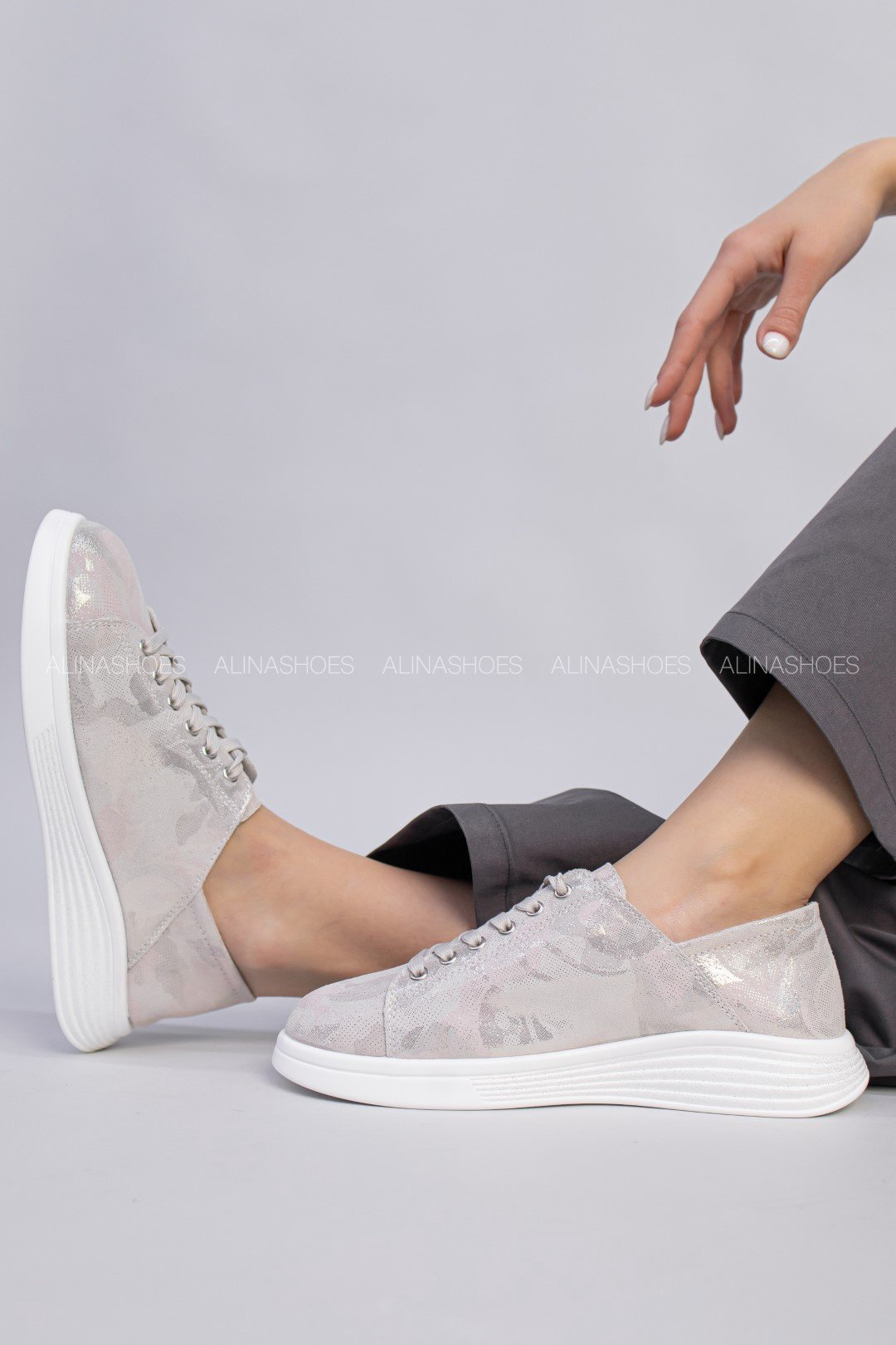 Кеды alinashoes серый купить,NaN
