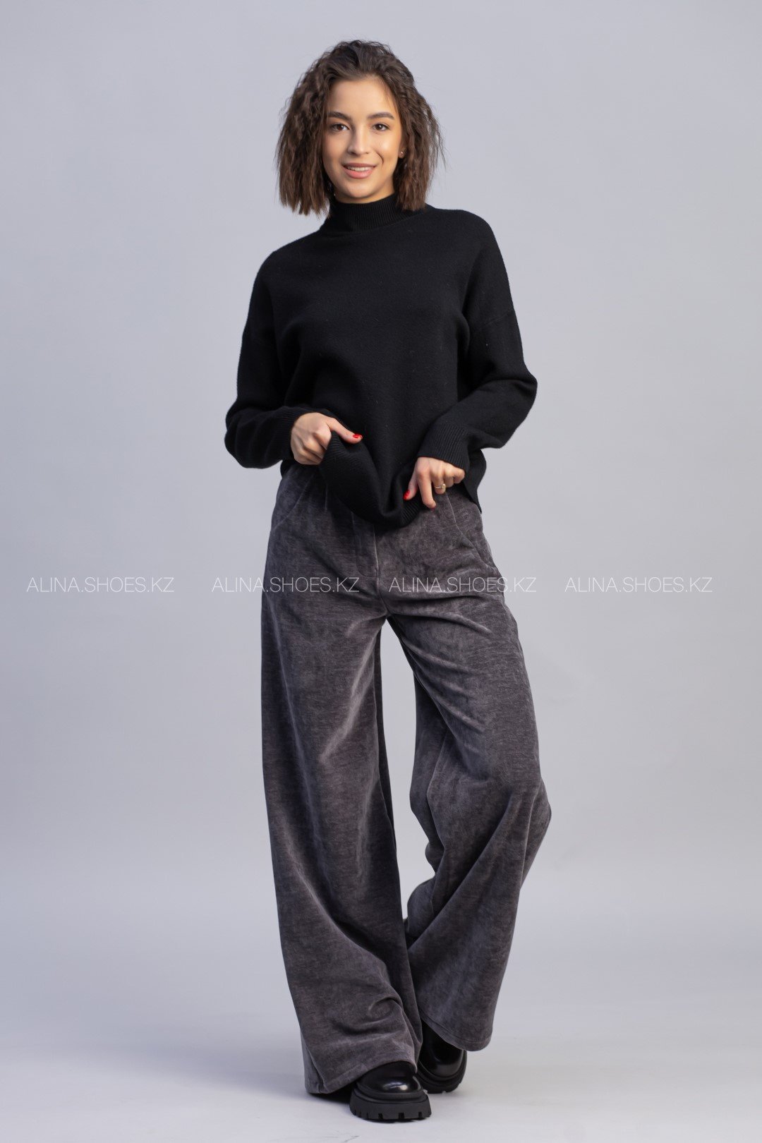 Повседневные брюки alinashoes серый купить,NaN
