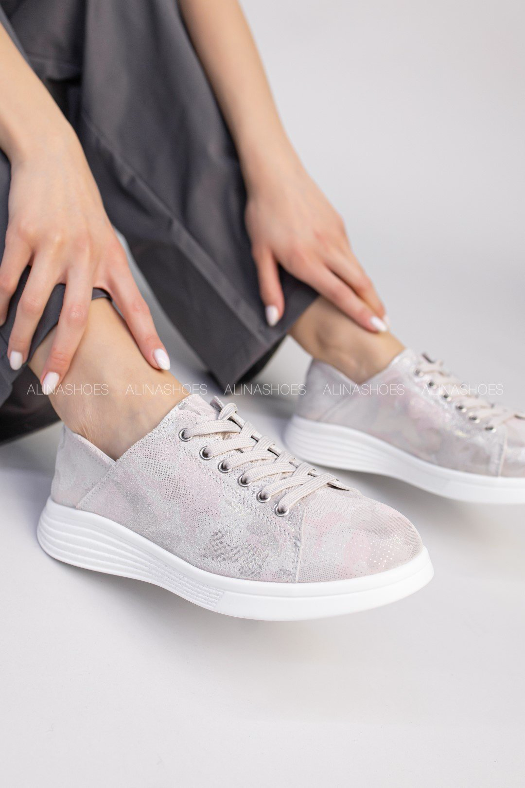 Кеды alinashoes серый купить,NaN
