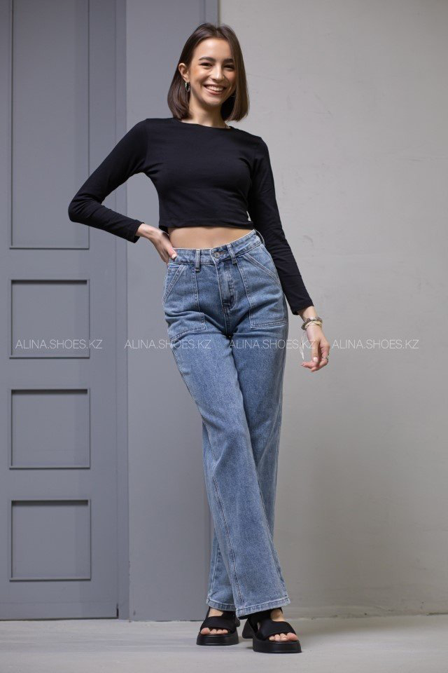 Джинсы прямые alinashoes голубой купить,NaN