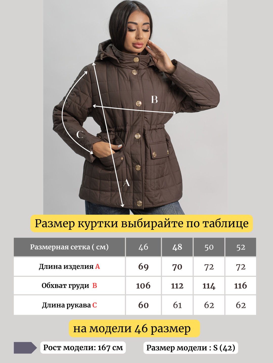 Демисезонная куртка alinashoes темно-коричневый купить,NaN