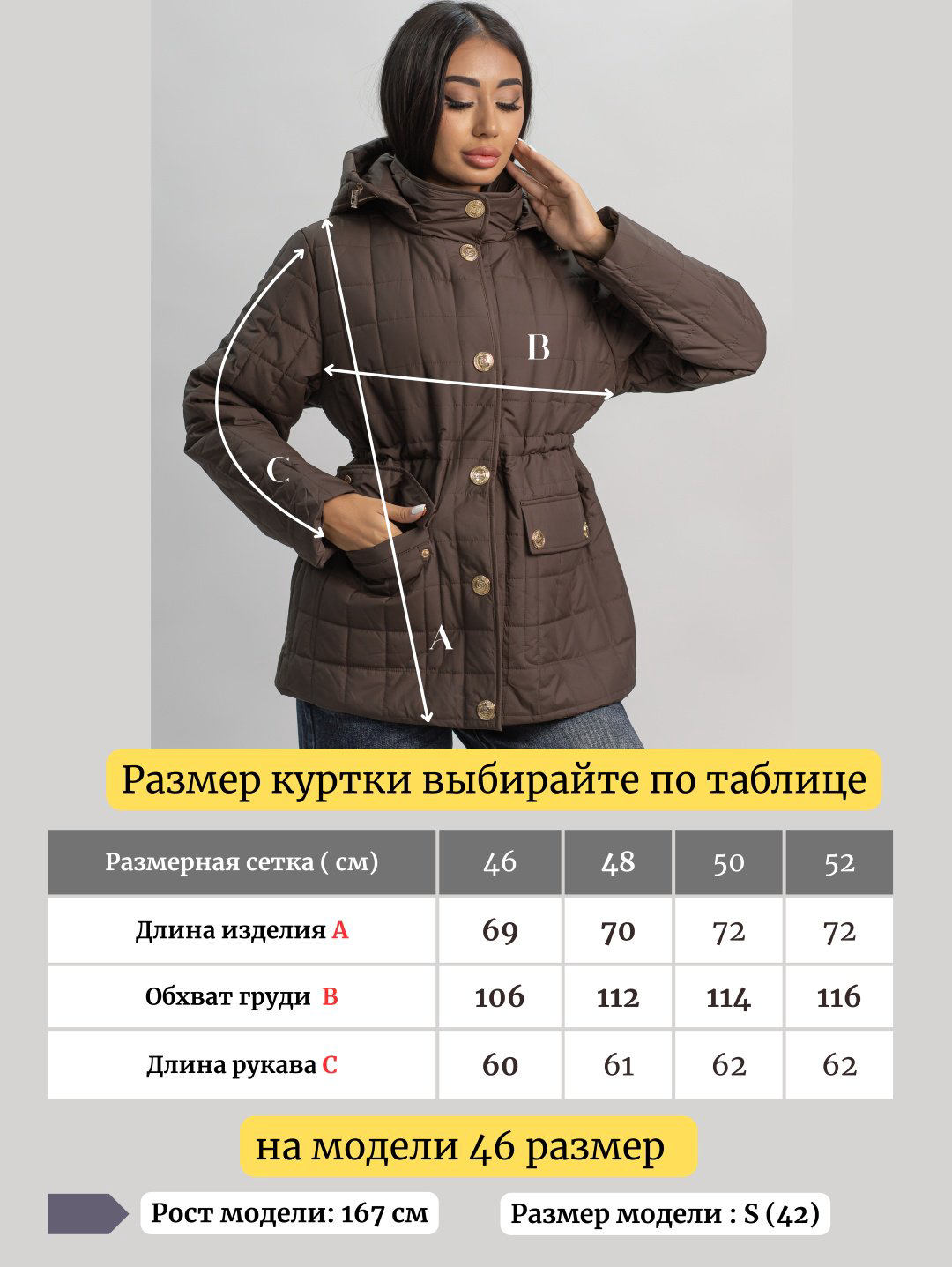 Демисезонная куртка alinashoes темно-коричневый купить,NaN