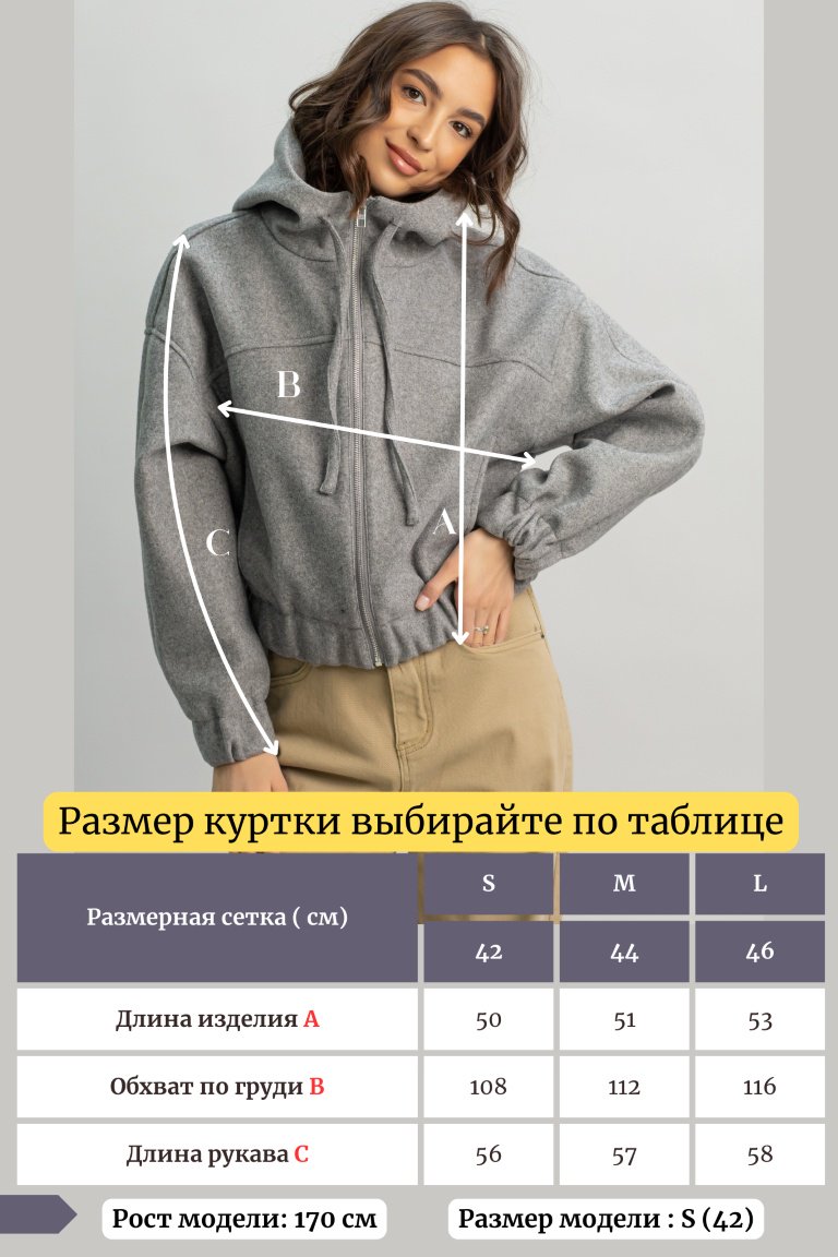Демисезонная куртка alinashoes серый купить,NaN
