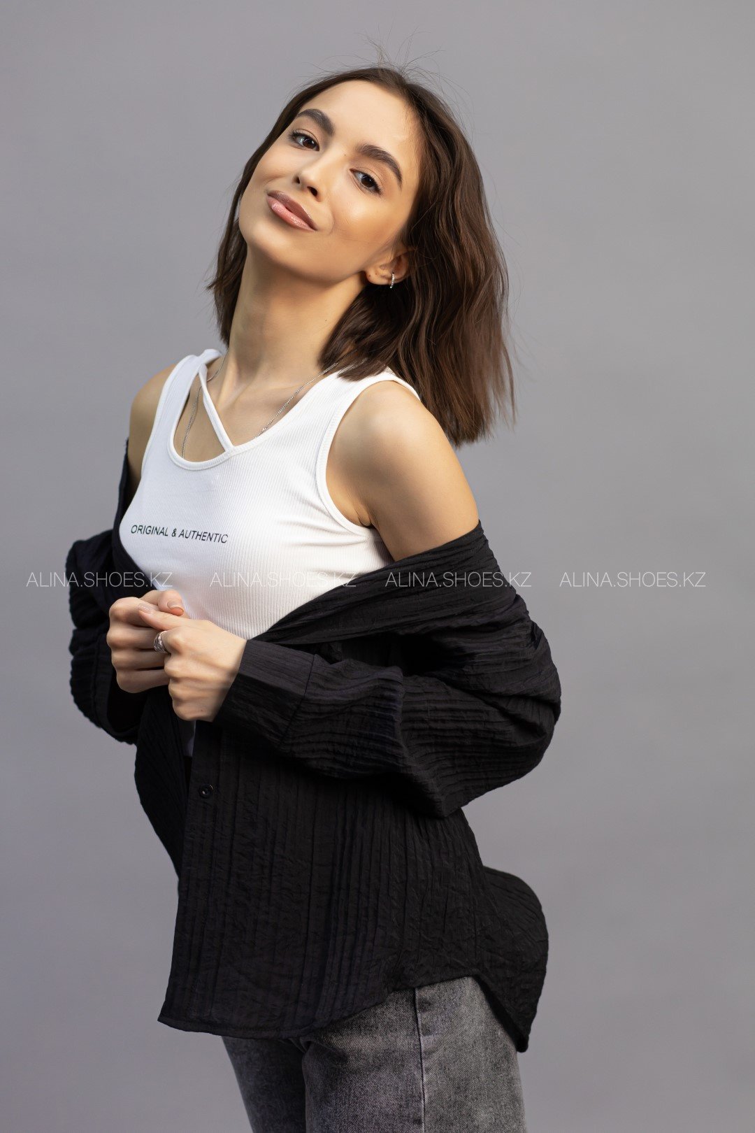 Рубашка и топ alinashoes черный купить,NaN