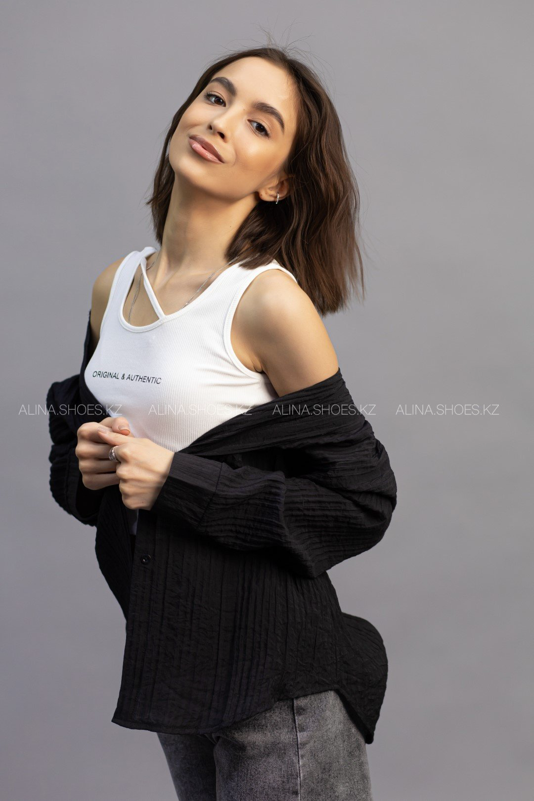 Рубашка и топ alinashoes черный купить,NaN