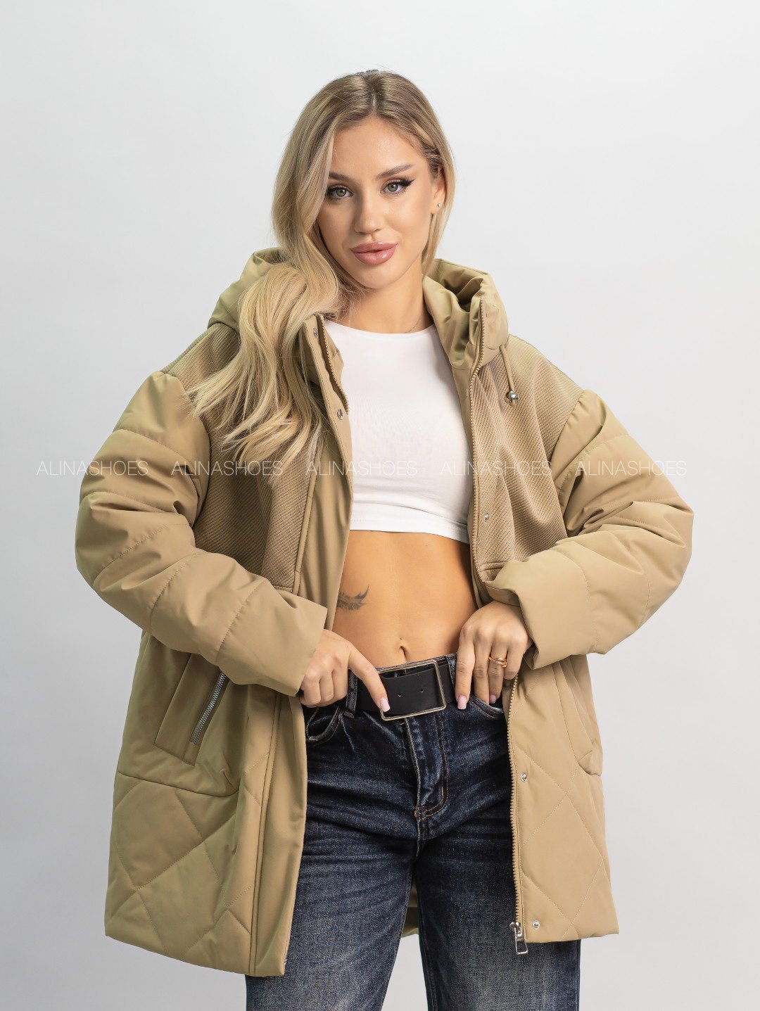 Демисезонная куртка alinashoes хаки купить,NaN