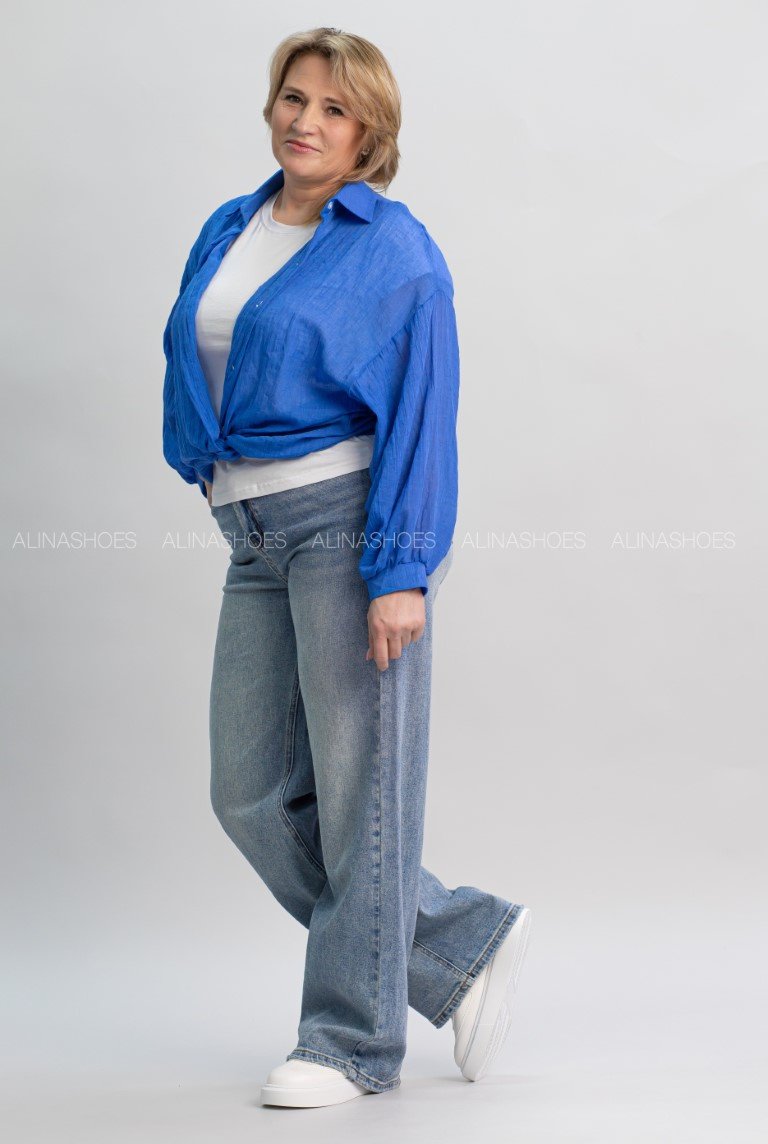 Джинсы прямые alinashoes голубой купить,NaN