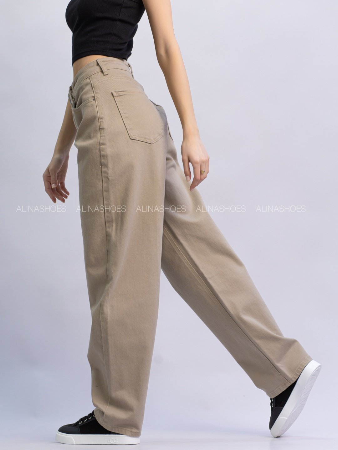 Джинсы багги alinashoes бежевый купить,NaN