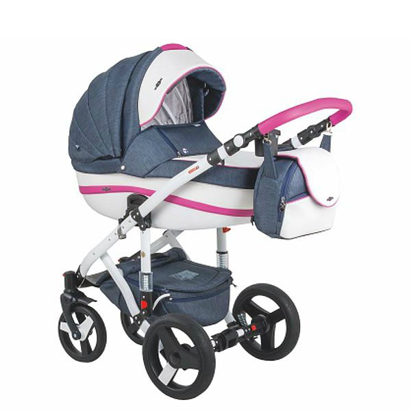 Коляска Adamex Vicco R8 2в1 бело-синяя купить,NaN