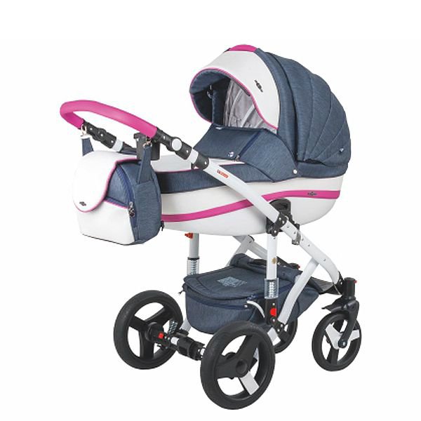Коляска Adamex Vicco R8 2в1 бело-синяя купить,NaN