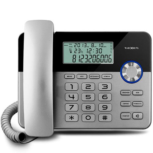 Телефон проводной Texet TX-259 черно-серебристый