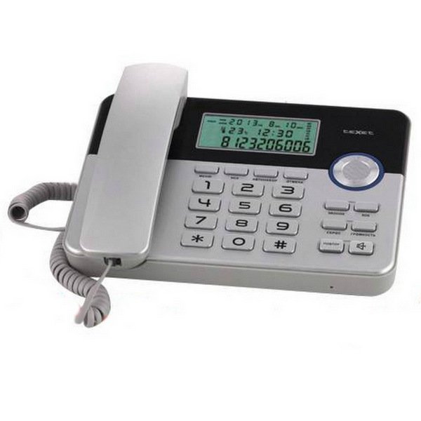 Телефон проводной Texet TX-259 черно-серебристый