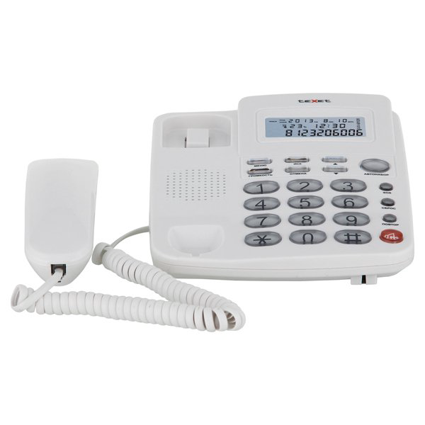 Телефон проводной Texet TX-250 белый купить,NaN