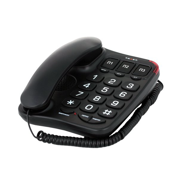 Стационарный телефон Texet TX-214 черный купить,NaN