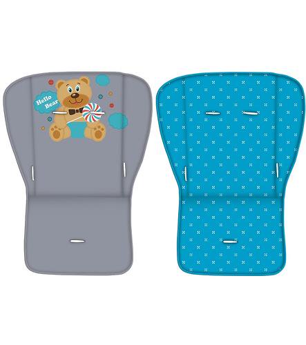 Коляска Bertoni Rio Hello Bear 1718 с накидкой сине-серая купить,NaN