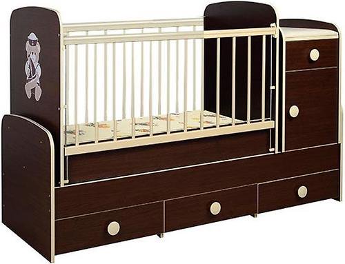 Кроватка-трансформер Glamvers Comfort Plus венге купить,NaN