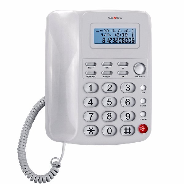 Телефон проводной Texet TX-250 белый
