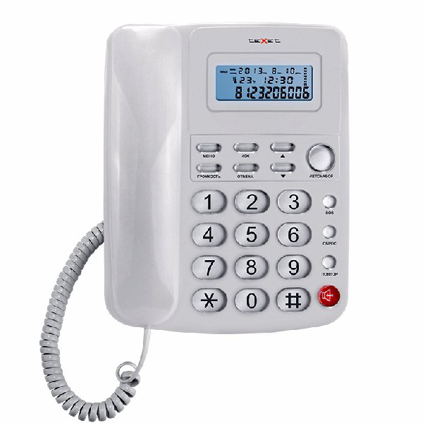 Телефон проводной Texet TX-250 белый купить,NaN