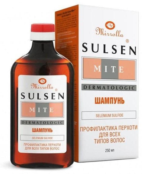 Mirrolla Sulsen Mite против перхоти 1% шампунь 250 мл купить,NaN