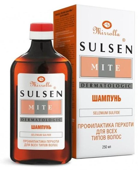 Mirrolla Sulsen Mite против перхоти 1% шампунь 250 мл купить,NaN